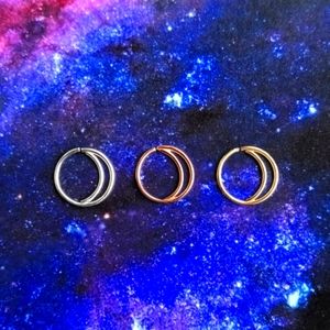 3 Moon Nose Ring Hoops 20g